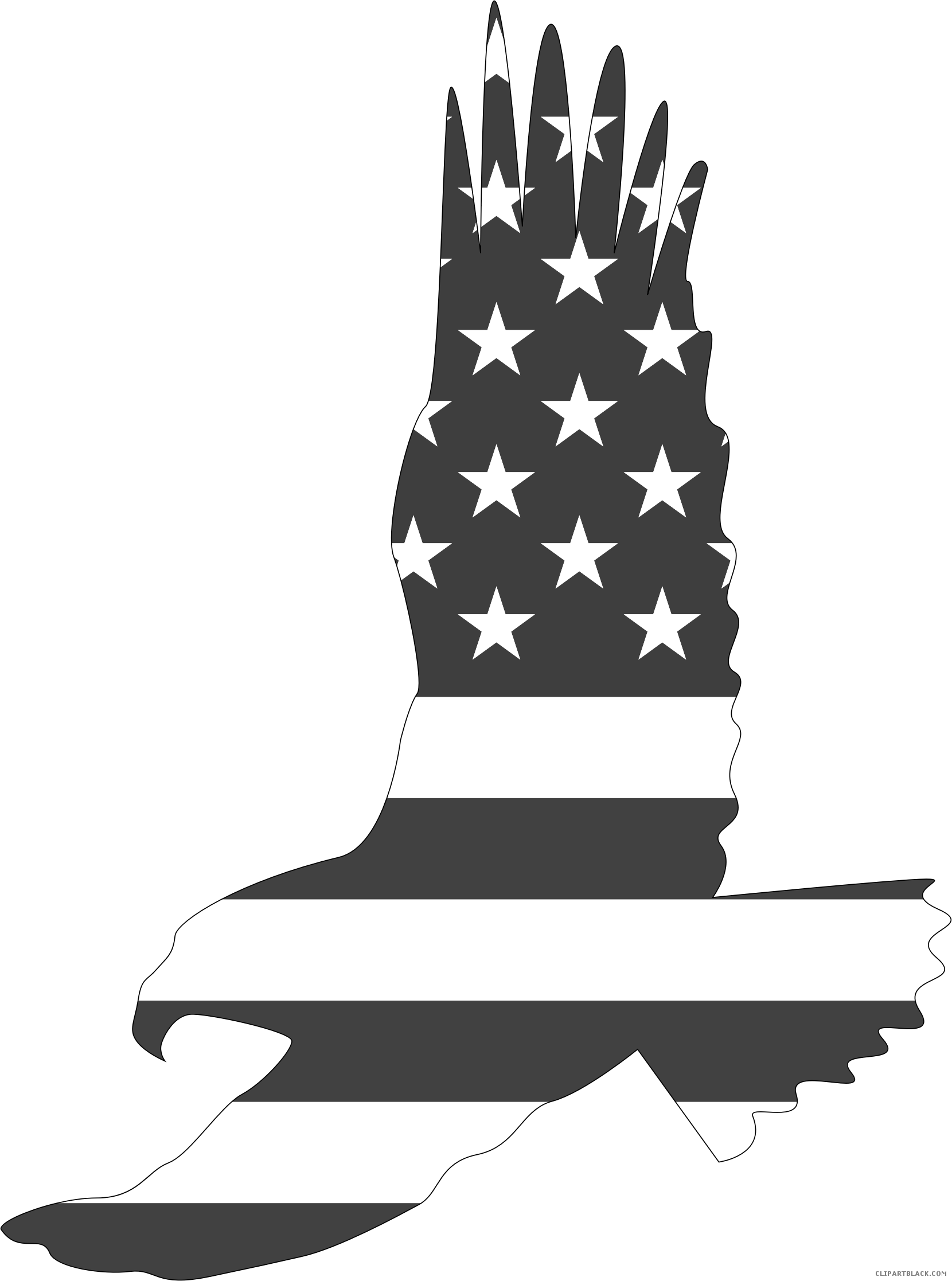 American Eagle Animal Free Black White Clipart Images - American Flag Eagle Clip Art - Png Download (1660x2234), Png Download