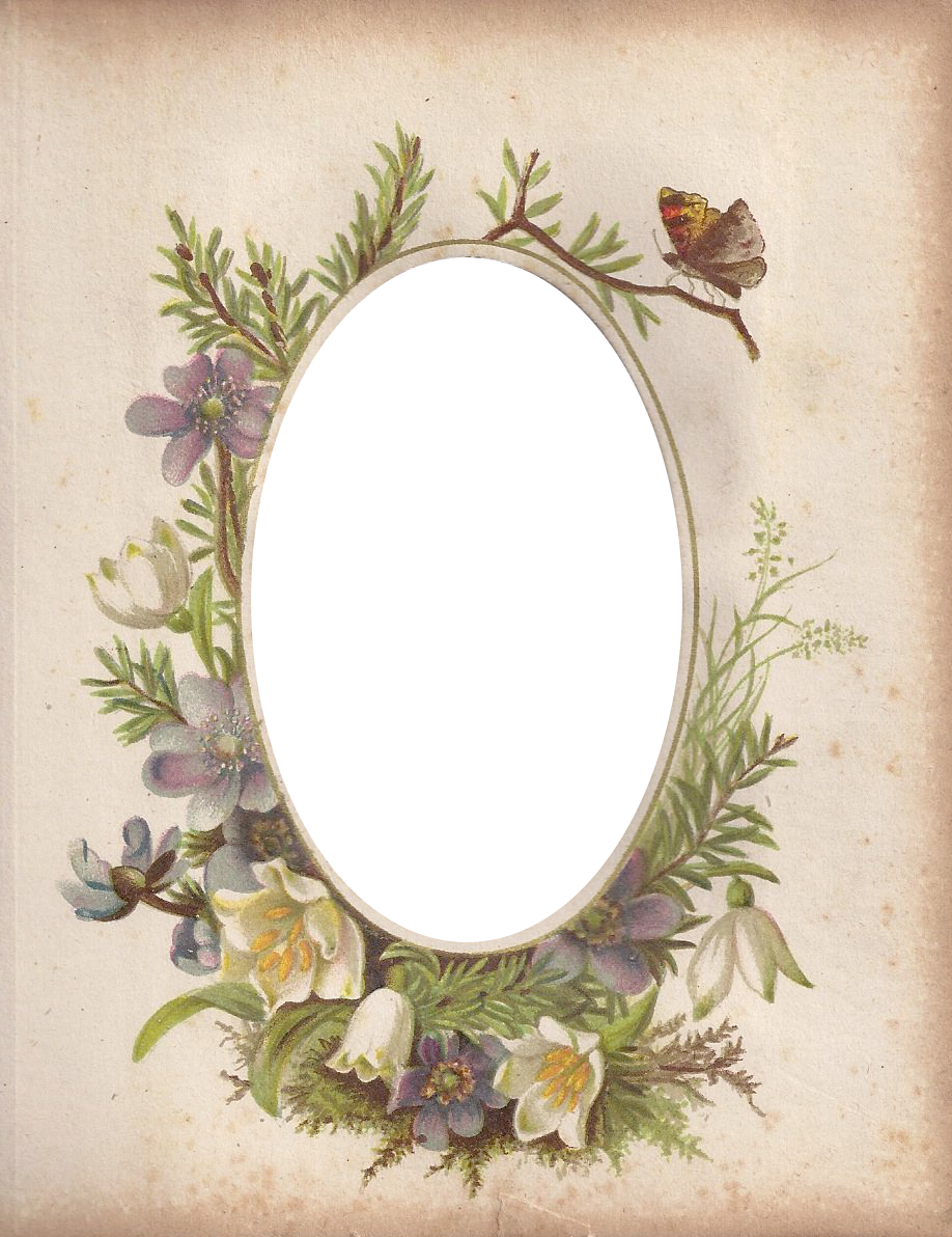 Vintage Accessories For The Pics Victorian Frame, Victorian - Vintage Floral Frame Victorian Clipart (918x1192), Png Download