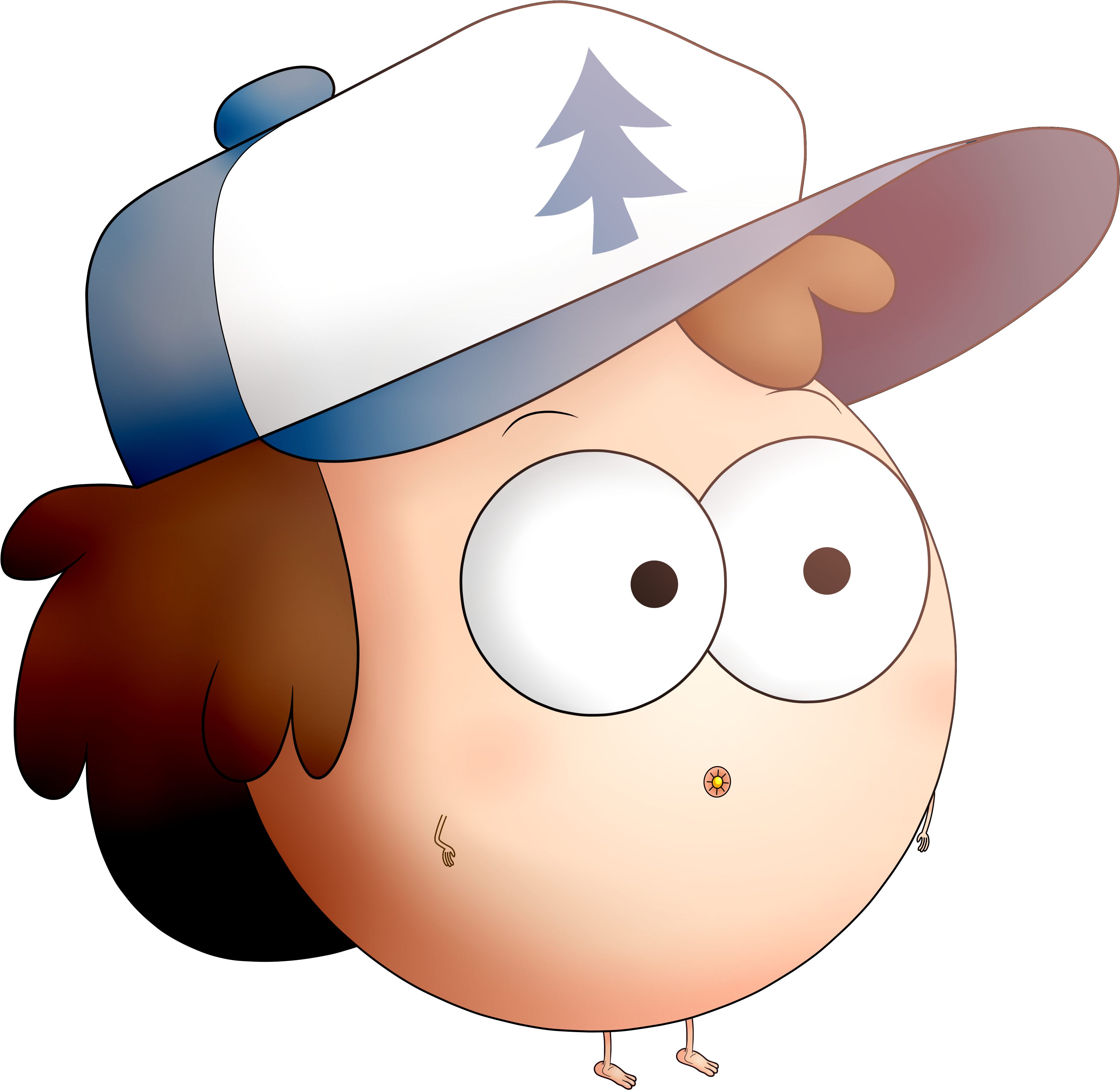 Dipper Pines Panza Viviente Gravity Falls - Dipper Pines Clipart (4000x4000), Png Download