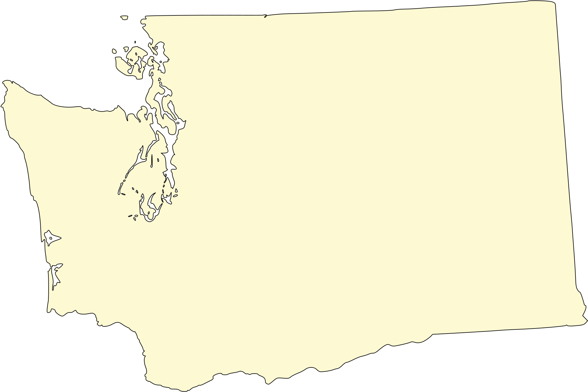 Open - Washington State Map Png Clipart (2000x1326), Png Download