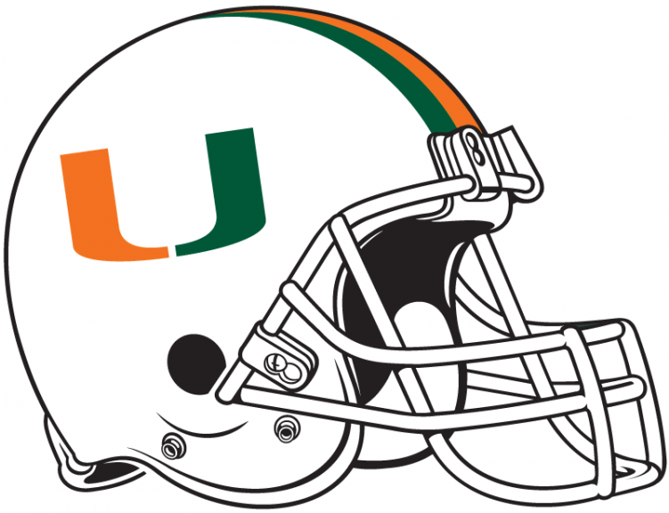 Miami Hurricanes Iron Ons - Ohio University Football Helmet Clipart (750x930), Png Download