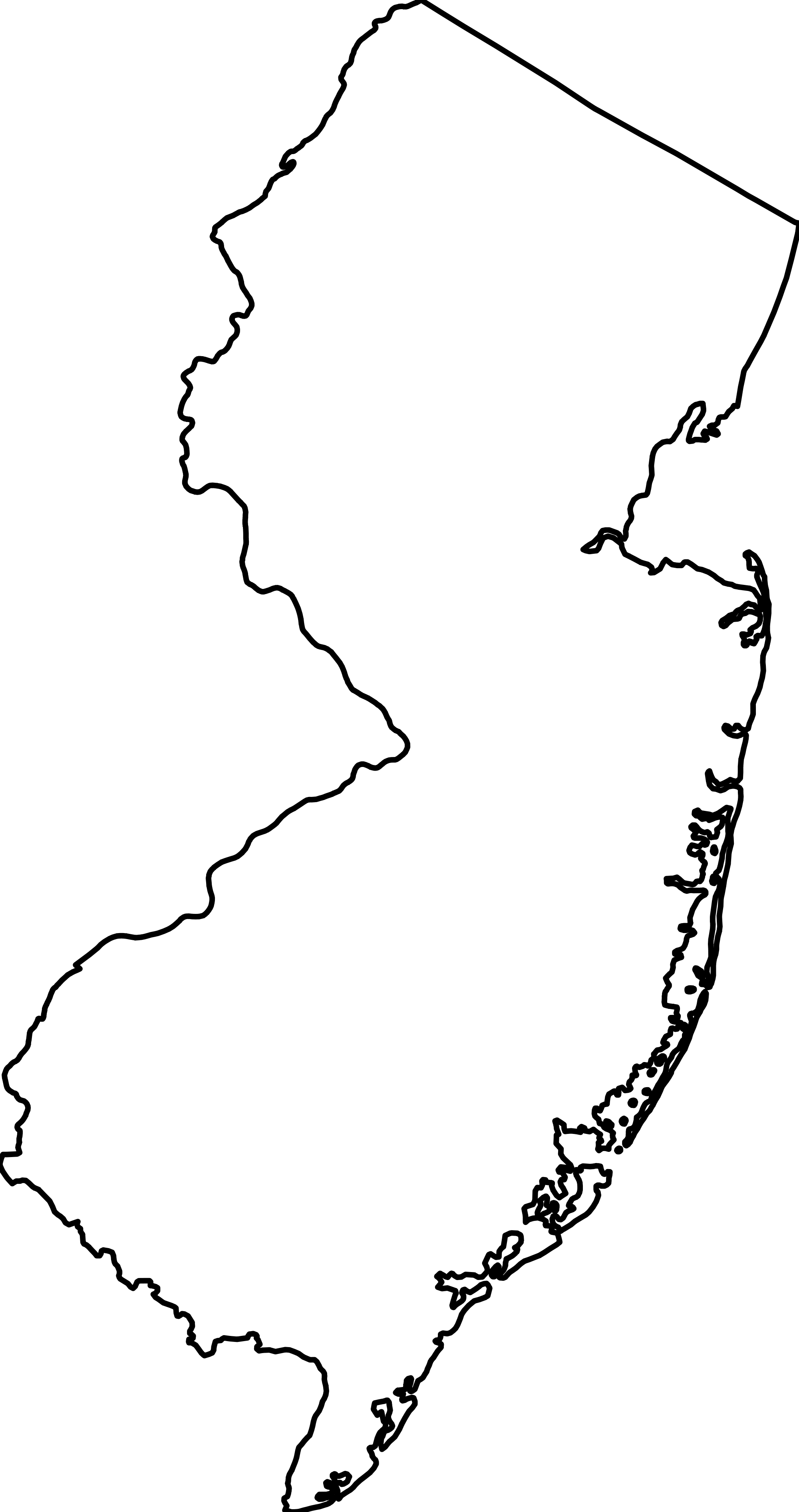 Png New Jersey Transparent New Images Pluspng Png Transparent - New Jersey Colony Outline Clipart (2000x3787), Png Download