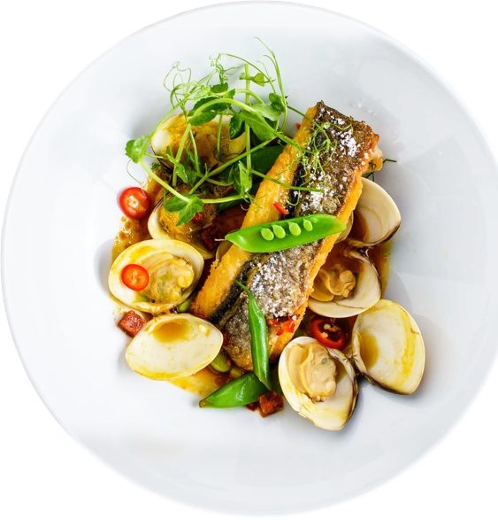 Inspired Cuisine - Food Plate Png Top View Clipart (563x587), Png Download