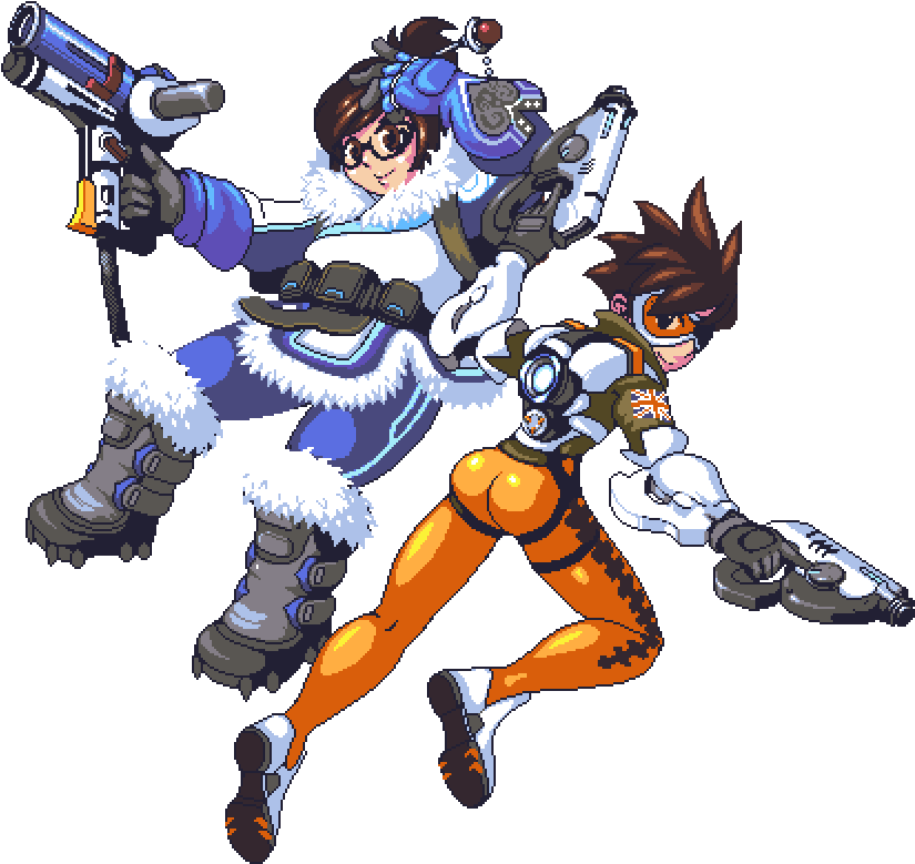 Mei And Tracer From Overwatch - Cartoon Clipart (960x800), Png Download