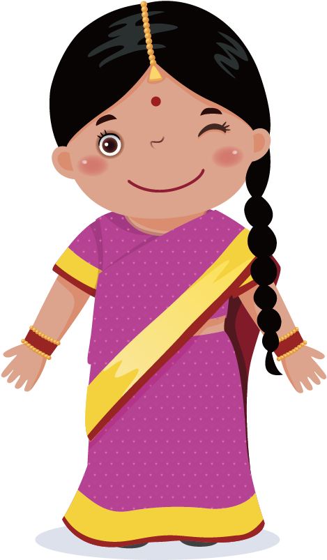 Graphic Royalty Free Download Black Baby Girl Clipart - Cute Little Girl Cartoon - Png Download (469x803), Png Download