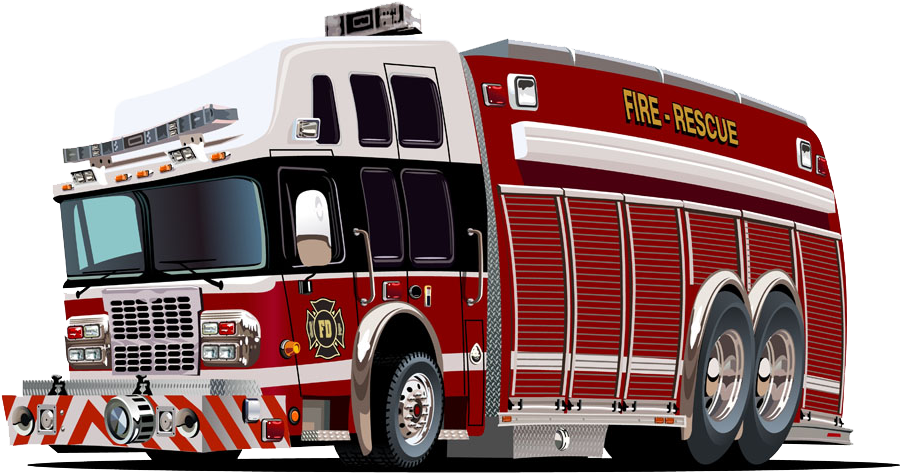 Graphic Transparent Fire Engine Royalty Free Hand Drawn - Vector Graphics Clipart (1000x585), Png Download