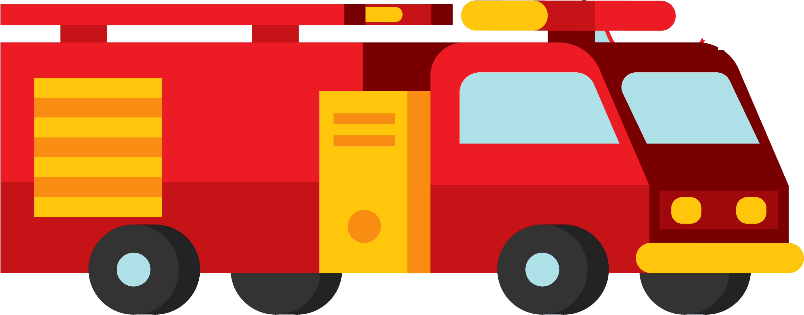 Fire Truck Clipart Firefigher - Car Fire Extinguisher Clipart - Png Download (2957x1668), Png Download