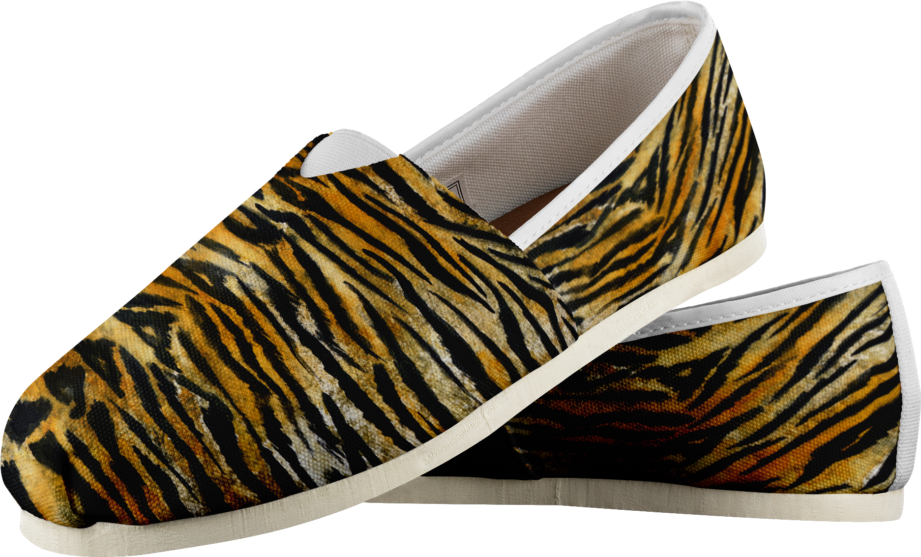 Saki Orange Bengal Tiger Stripe Women's Comfy Flats - Slip-on Shoe Clipart (2000x2000), Png Download