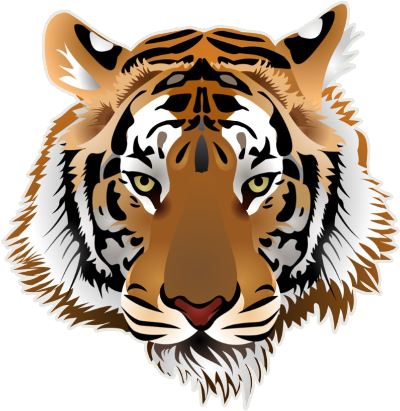 Return Home - Tiger Head Vector Free Clipart (828x847), Png Download
