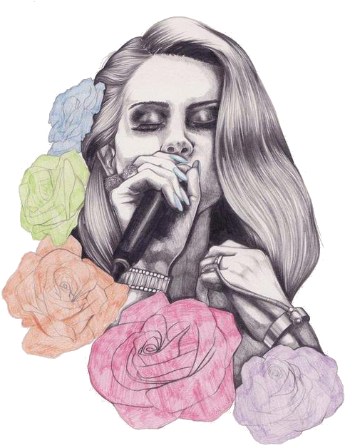 25 Images About ✖️cool Pngs✖ On We Heart It - Lana Del Rey Drawing Clipart (500x650), Png Download