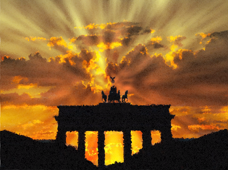 Medium Image - Brandenburg Gate Sunset Clipart (800x597), Png Download