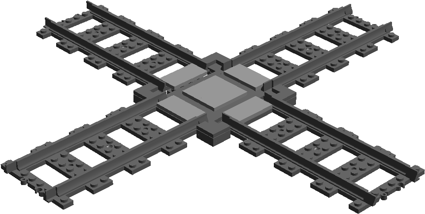 Train Track Png - Lego Train Track Crossing Clipart (1280x875), Png Download