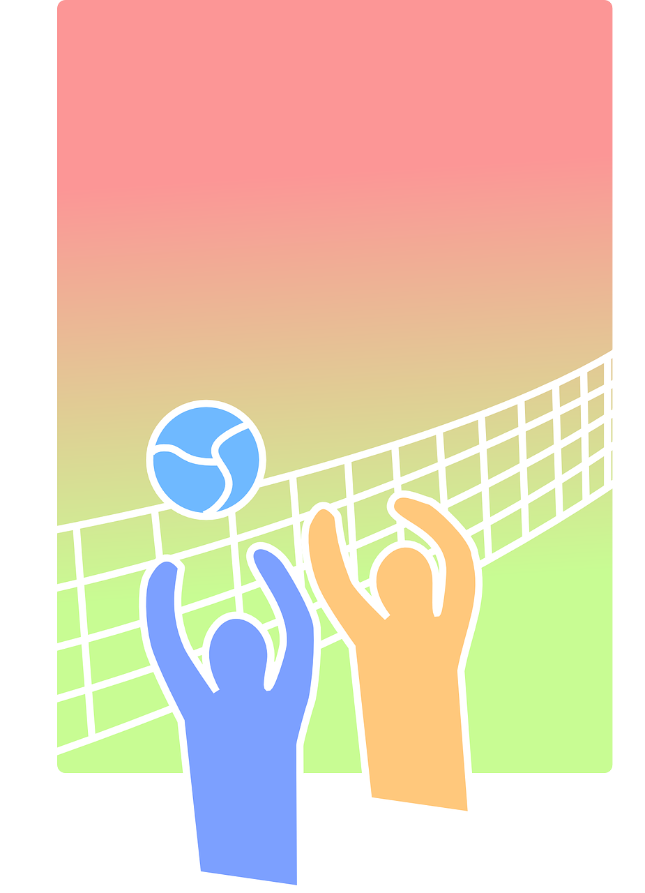 Volleyball Net Sport Beach Volleyball Basketball - เวก เตอร์ กีฬา วอลเลย์บอล Clipart (542x750), Png Download