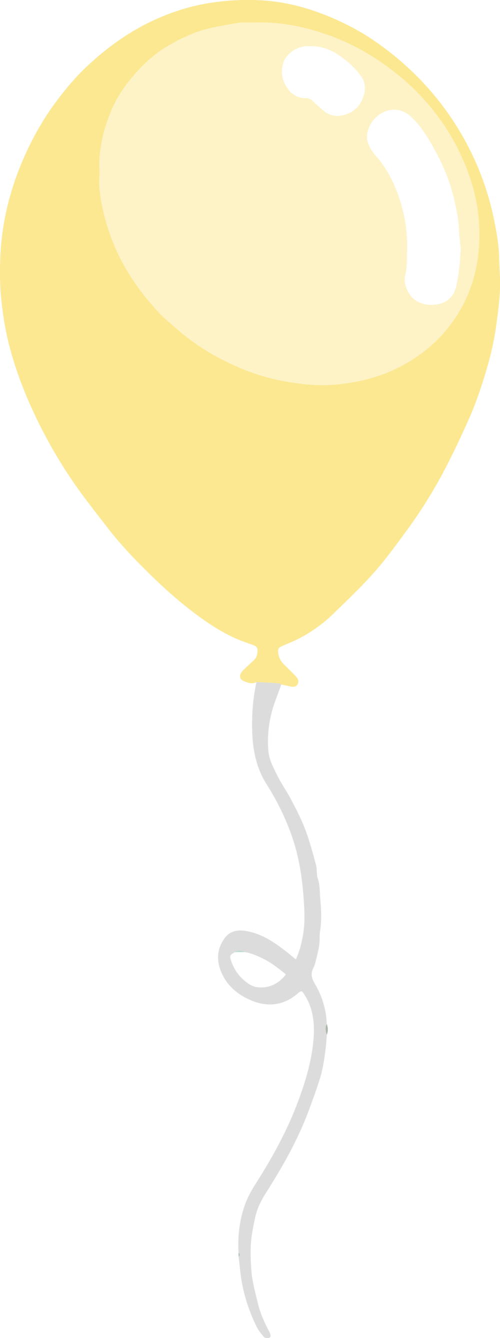Pastel Yellow Balloons Png - Yellow Balloon Png Transparent Clipart (1000x2674), Png Download
