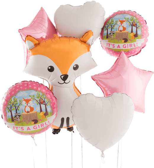 It's A Girl Woodland Critters Bunch - Balloon Clipart (600x600), Png Download