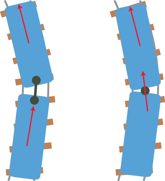 Compared To Traditional Car Designs , Articulated Trains - Bullet Train Wheels Joint On The Track Clipart (548x602), Png Download