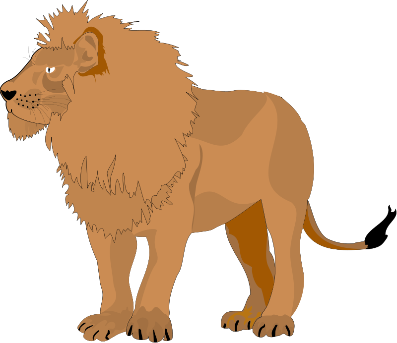 Cartoon Lion Face Clipart Clipartcow - Brown Lion - Png Download (800x692), Png Download