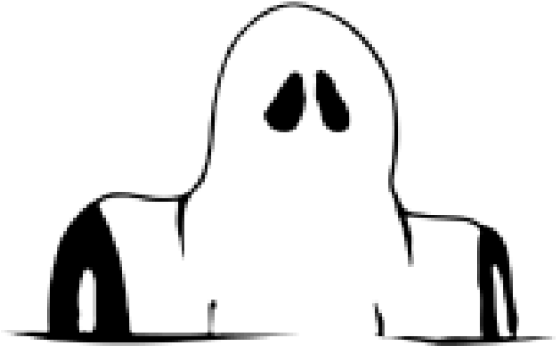 Drawn Ghost Transparent - Line Art Clipart (640x480), Png Download