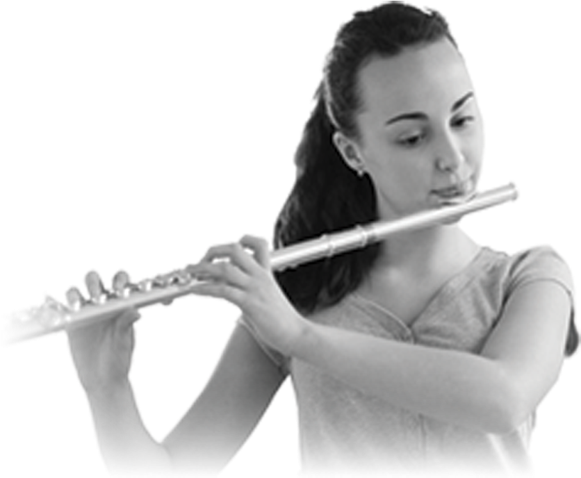 Flute-girl - Yan Flüt Tutuşu Clipart (894x820), Png Download