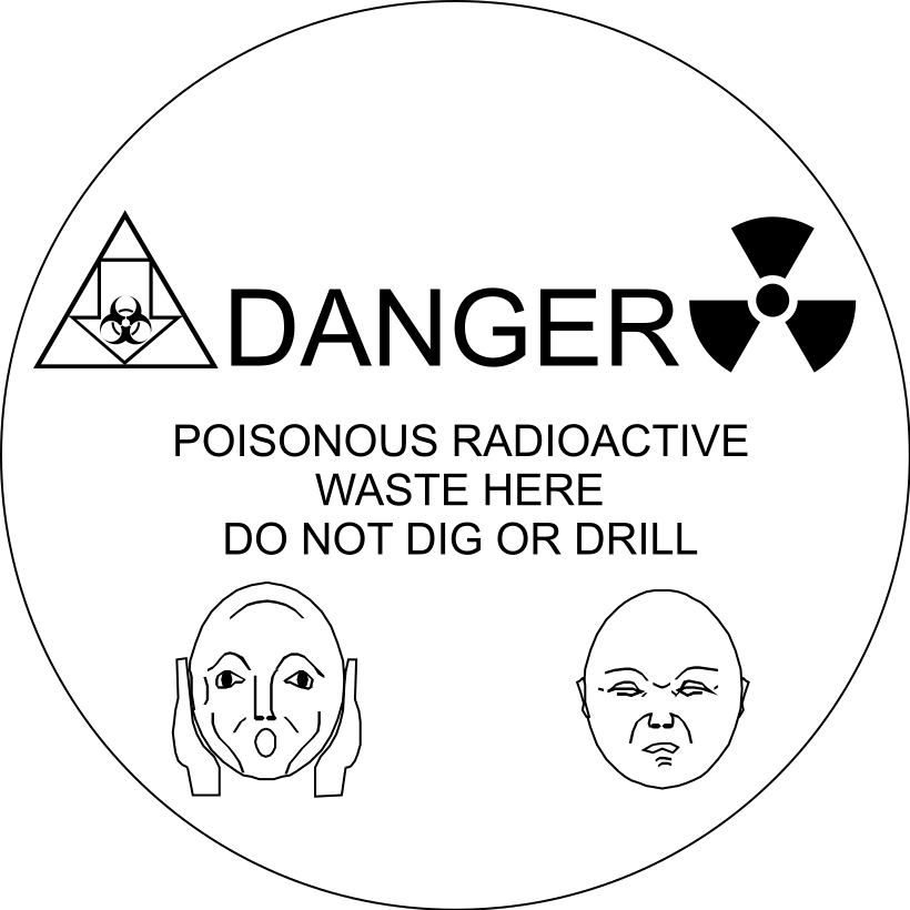 Danger Poisonous Radioactive Waste Here Do Not Dig - Radiation Symbol Clipart (820x820), Png Download