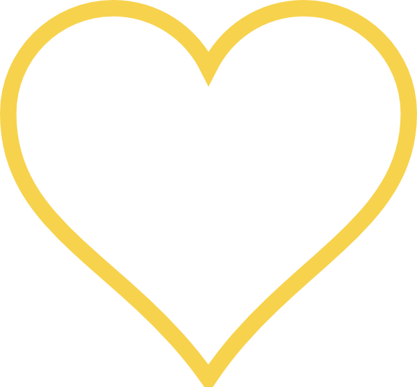 Gold Heart Outline Clipart - Png Download (600x557), Png Download