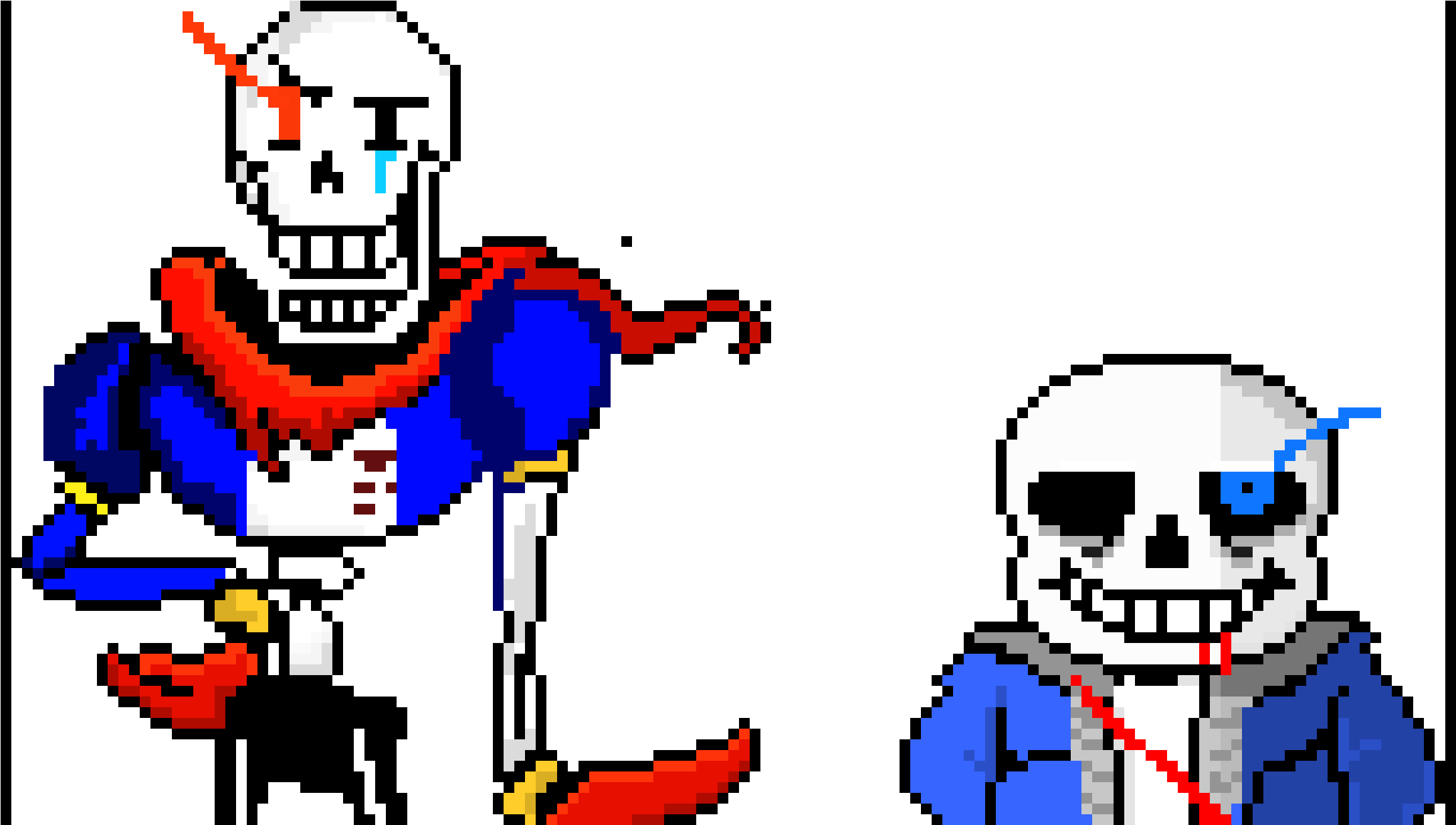 Disbelief Papyrus Genocide Sans Can You Win - Pixel Art Undertale Papyrus Clipart (2584x1309), Png Download