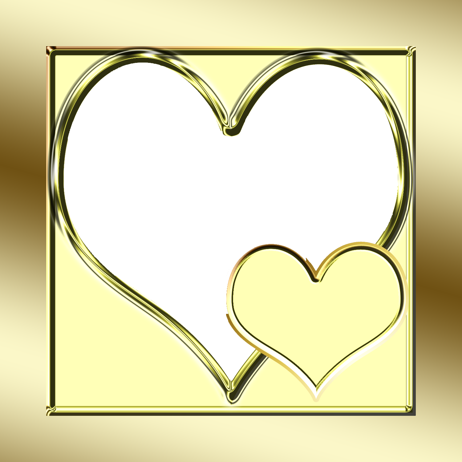 Download Free High Quality Frame Heart Png Transparent - Gold Heart Frame Png Clipart (1500x1500), Png Download