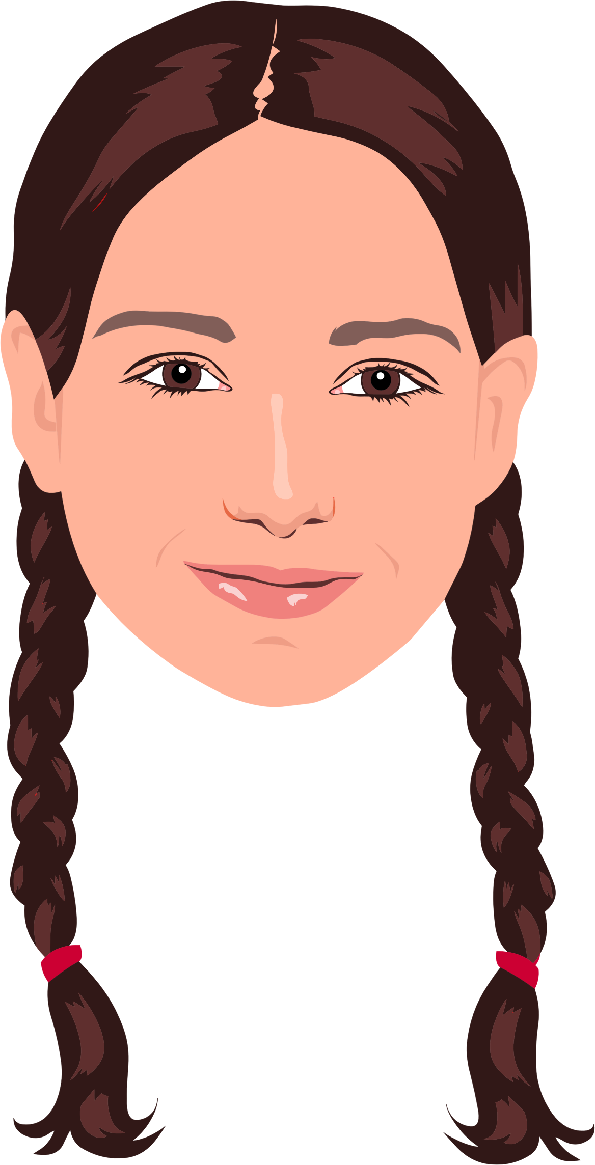This Free Icons Png Design Of Braided Hair Girl Portrait Clipart (1168x2288), Png Download
