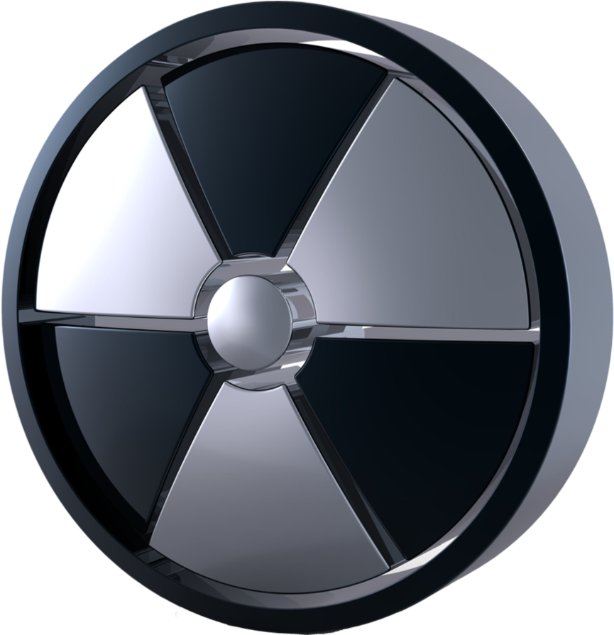 Black And White Radiation Symbol - Radioactive Symbol Clipart (894x894), Png Download
