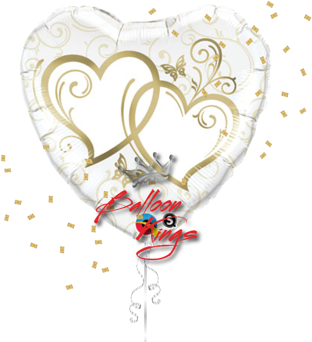 Large Entwined Gold Hearts Clipart (1070x1175), Png Download