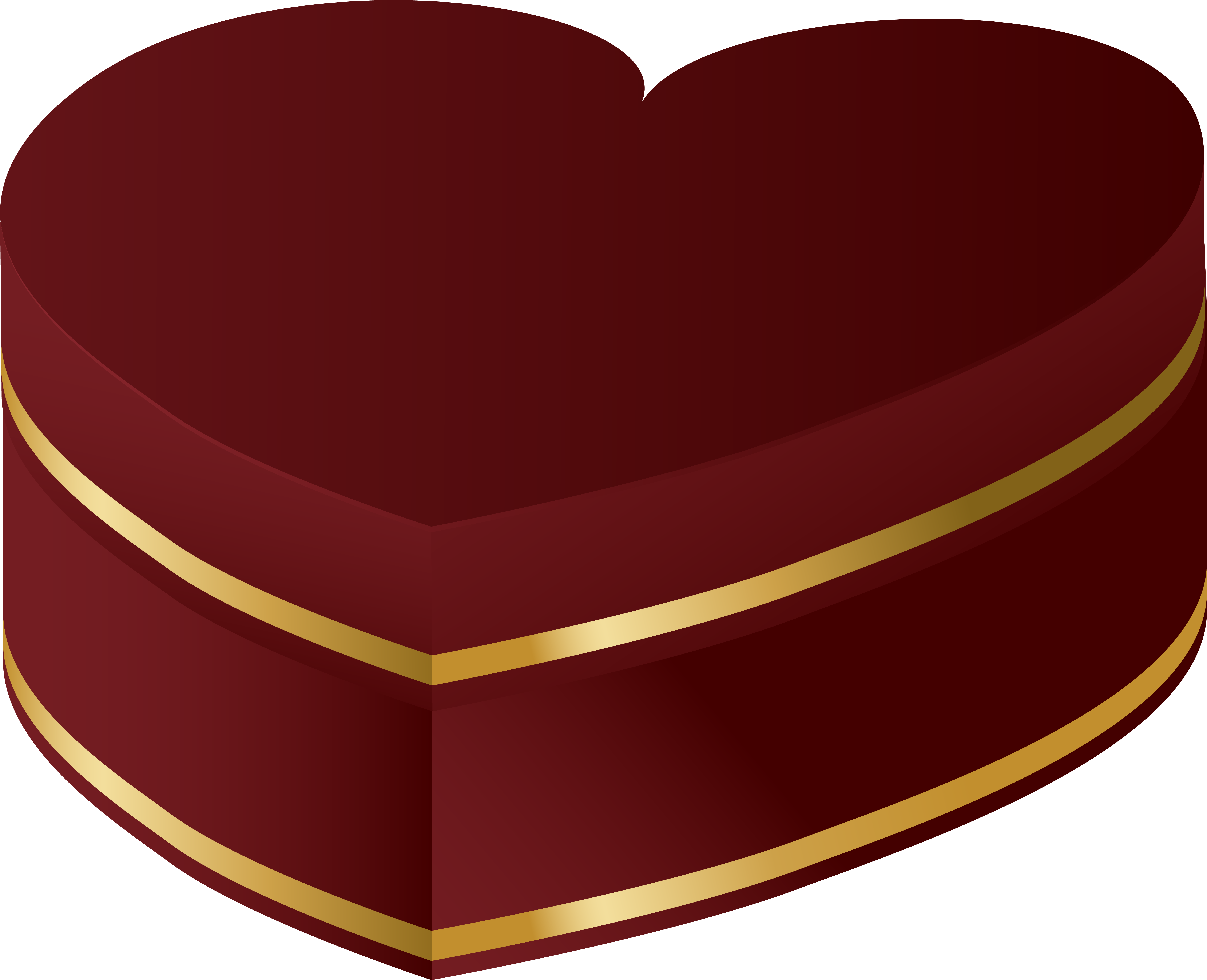 Red And Gold Heart Gift Png Clipart Image - Birthday Transparent Png (5850x4752), Png Download