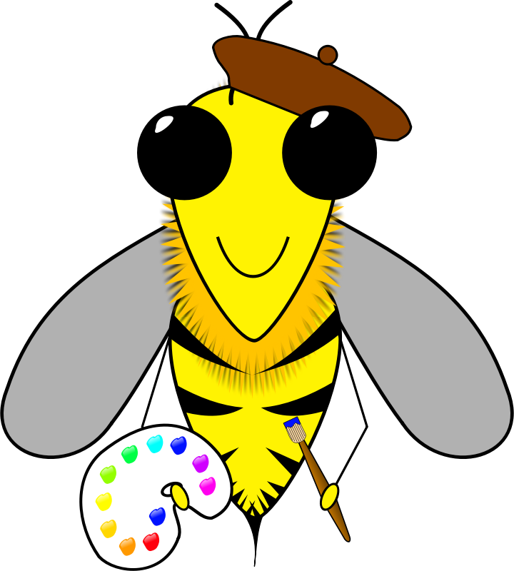 Microsoft Clipart Bee - Artist Bee Clip Art - Png Download (720x800), Png Download