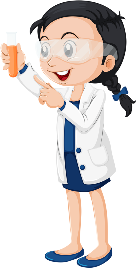 Profissões E Ofícios Mad Science Party, Owl Clip Art, - Cartoon Female Scientists - Png Download (560x1024), Png Download