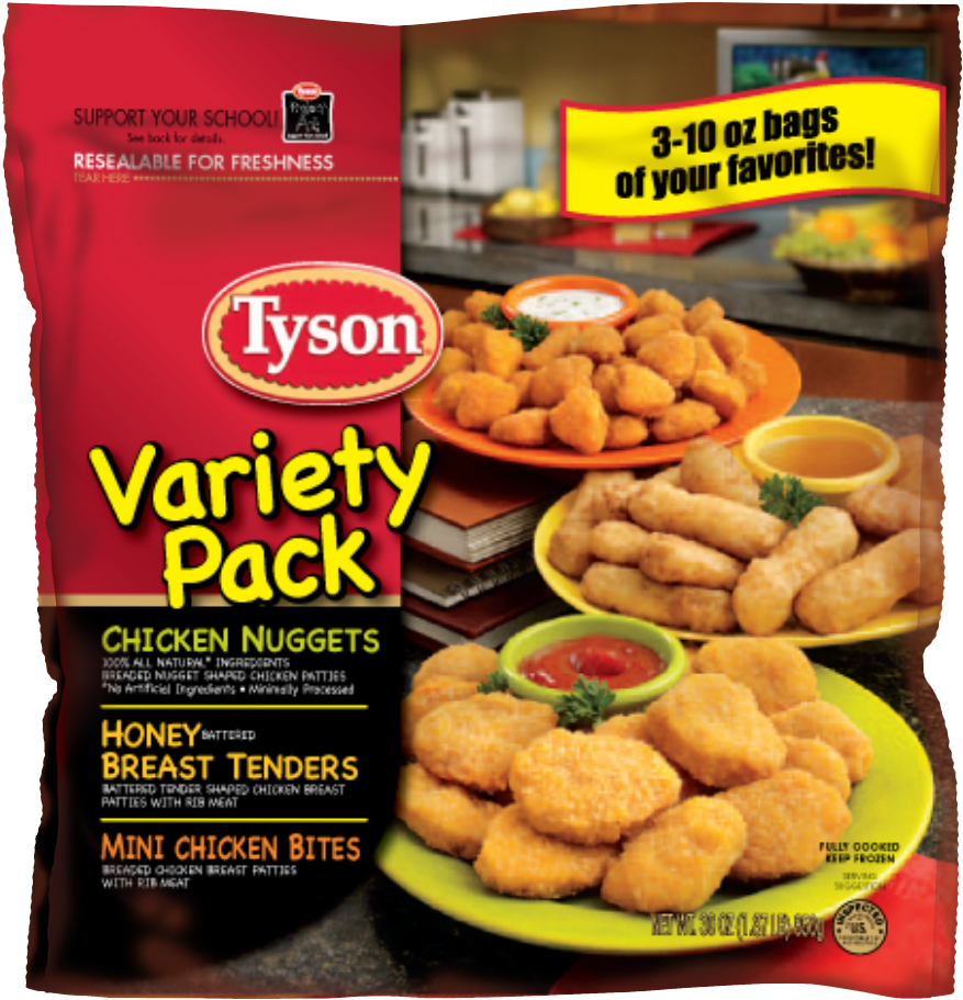 The Variety Pack Contains One 10-ounce Bag Each Of - Chicken Nugget Clipart (988x1000), Png Download
