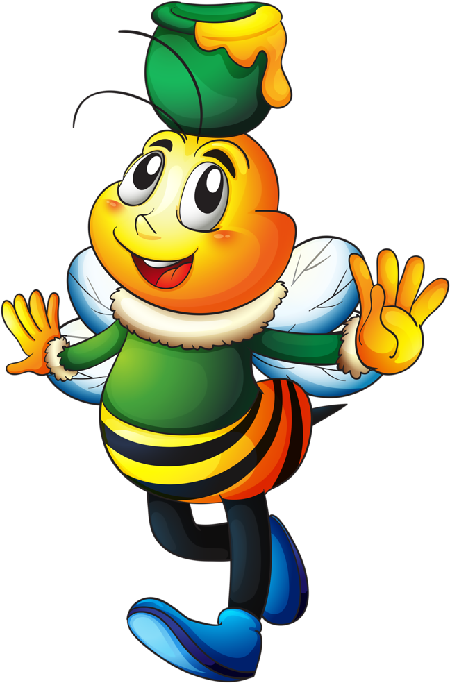 Bumble Bee Clipart, Bumble Bees, Cartoon Bee, - Desenho De Abelha Com Flor - Png Download (661x1024), Png Download