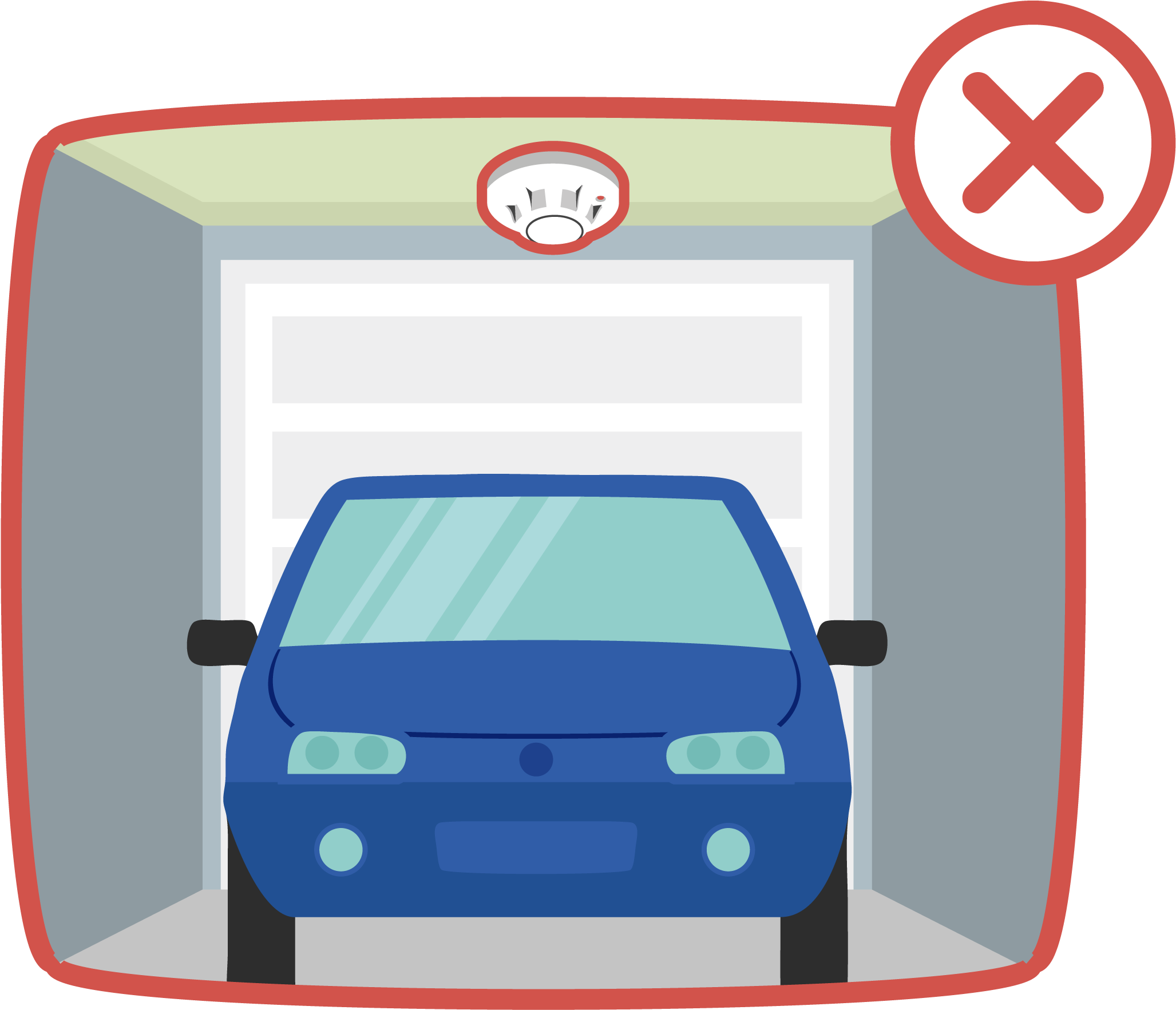 Smoke Detector Garages - City Car Clipart (2517x2167), Png Download
