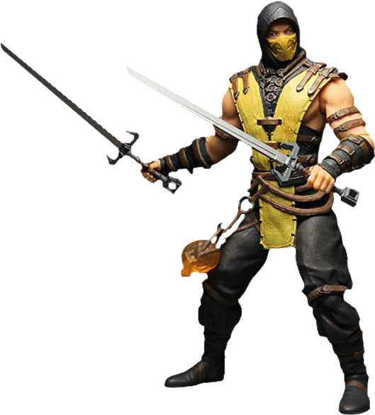 Mortal Kombat X - Mezco Mortal Kombat Scorpion Clipart (600x600), Png Download