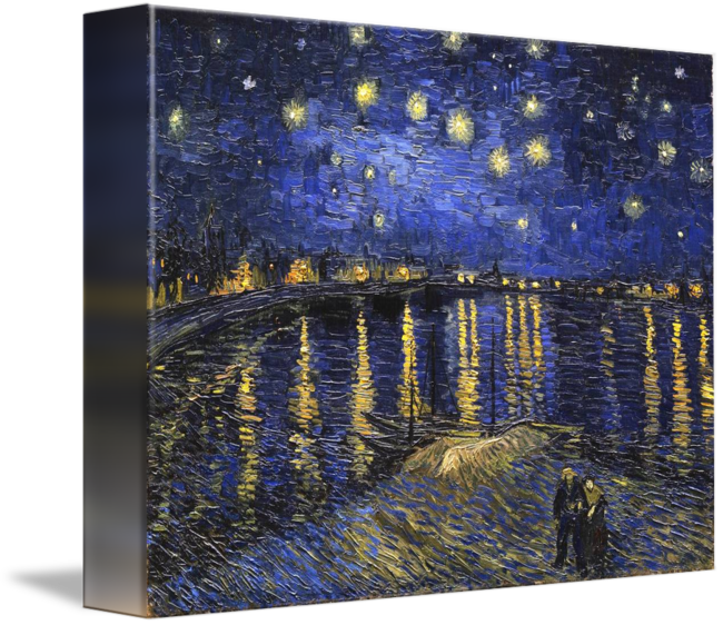 Vincent Van Gogh Over The Rhone By - 5 Famous Paintings Vincent Van Gogh Clipart (650x562), Png Download