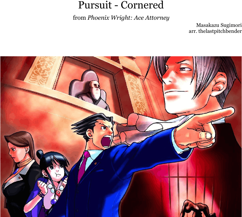 Pursuit ~ Cornered - Phoenix Wright Ace Attorney Clipart (850x1100), Png Download