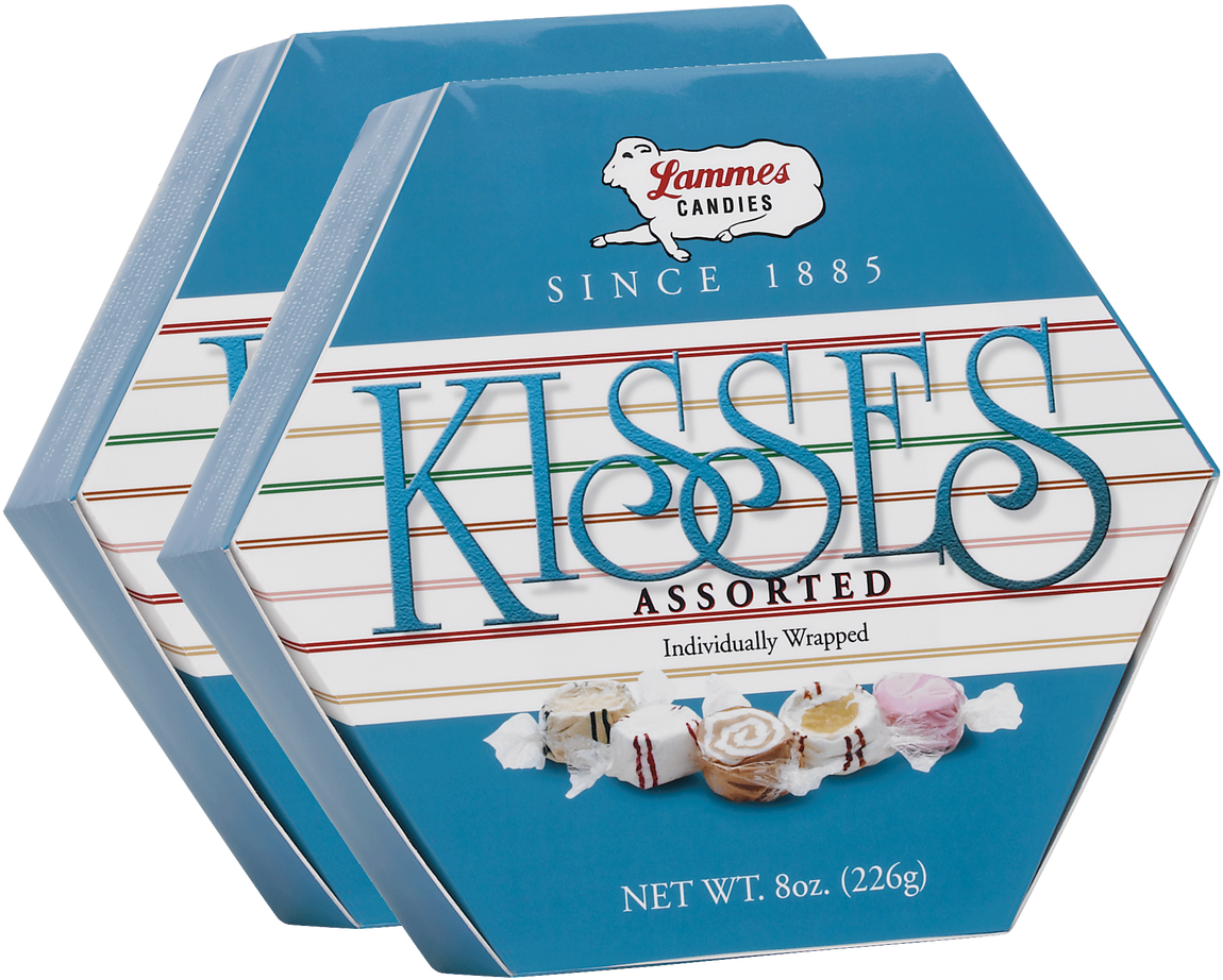 Assorted Taffy Kisses Hexagon Boxes - Paper Clipart (1280x1229), Png Download