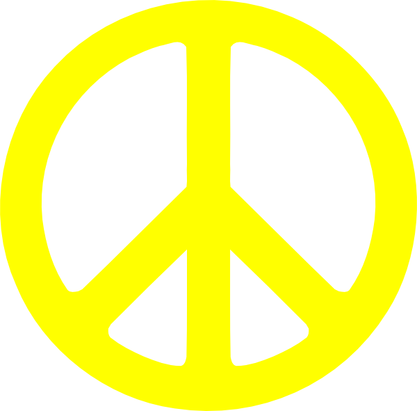 Peace Symbol Yellow Clipart (600x591), Png Download