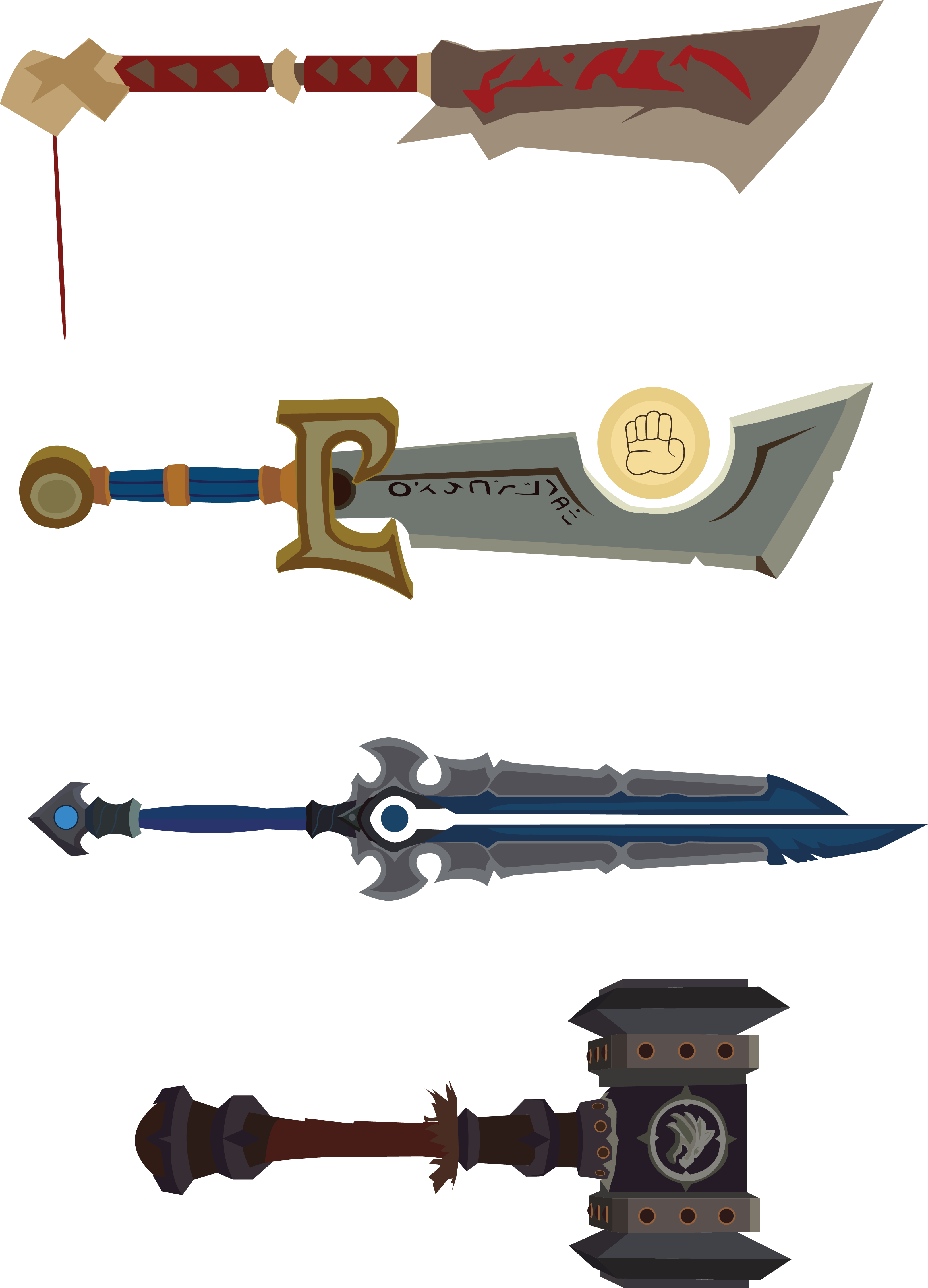 Made Some In-game Weapons In Illustrator - Weapon In Illustrator Clipart (3264x4530), Png Download