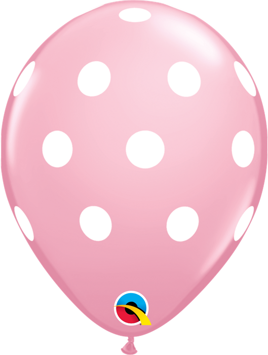 Pink Polka Dot Latex Balloon Clipart (529x700), Png Download