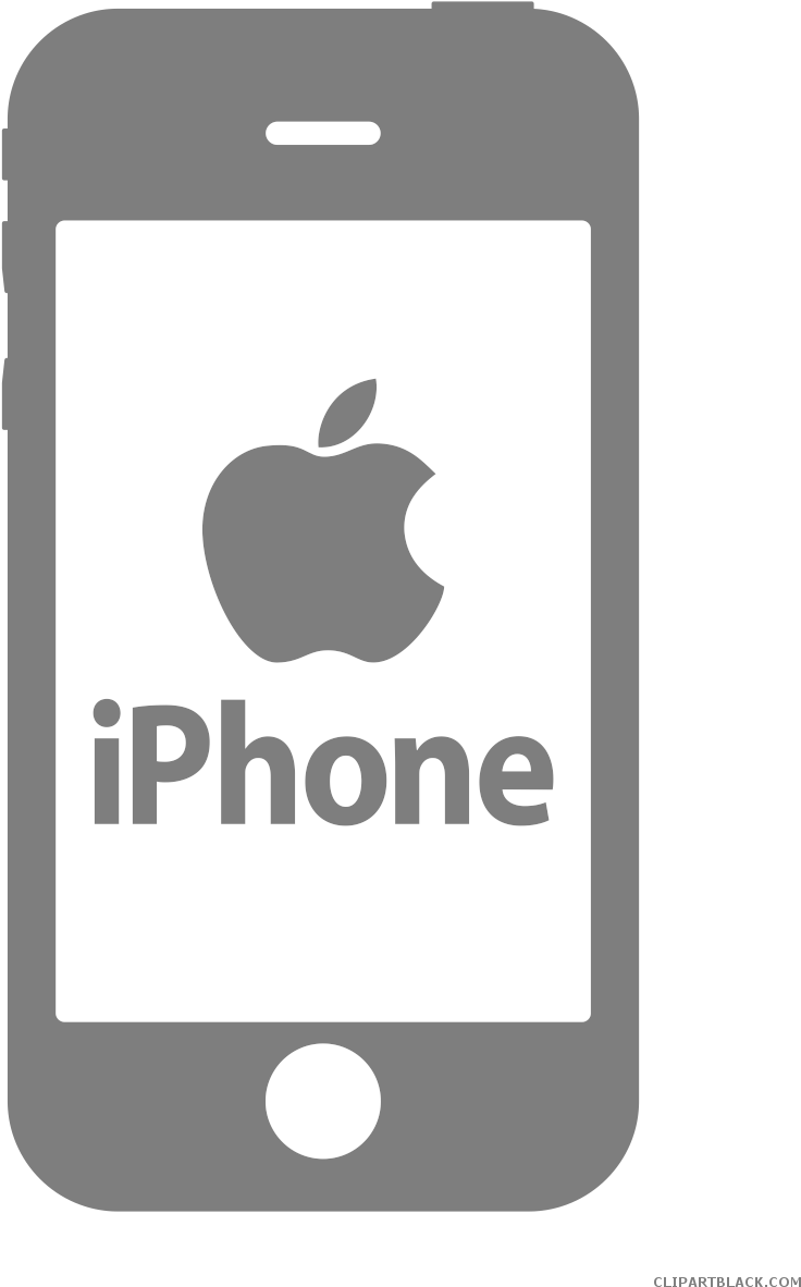 Iphone Clipart Black And White - Png Download (736x1182), Png Download
