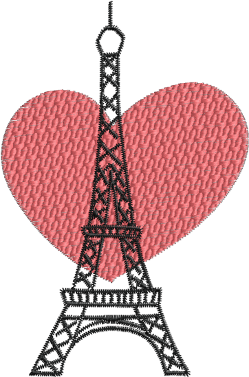 Torre Eiffel Com Laço Png - Torre Eiffel Para Bordar Clipart (600x600), Png Download