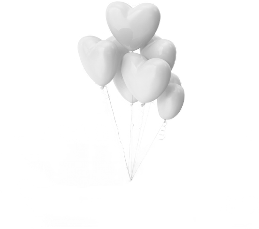 #ftestickers #white #balloons #heart #freetoedit - Balloon Clipart (1024x904), Png Download