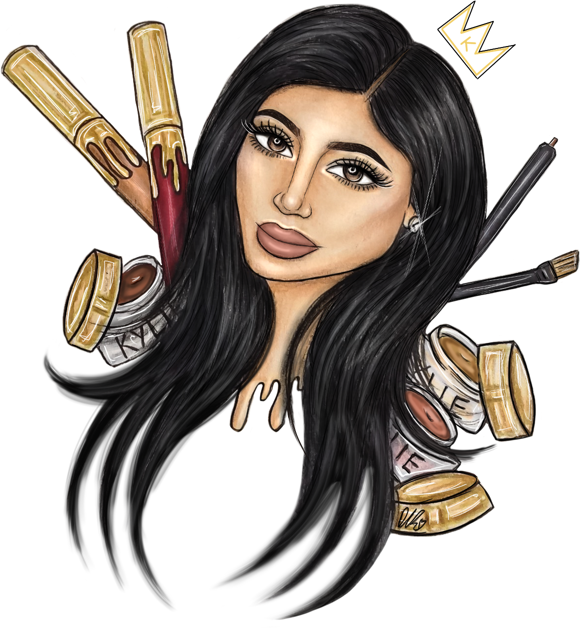 Kylie Jenner By David Lee Illustrations Clipart (1184x1282), Png Download