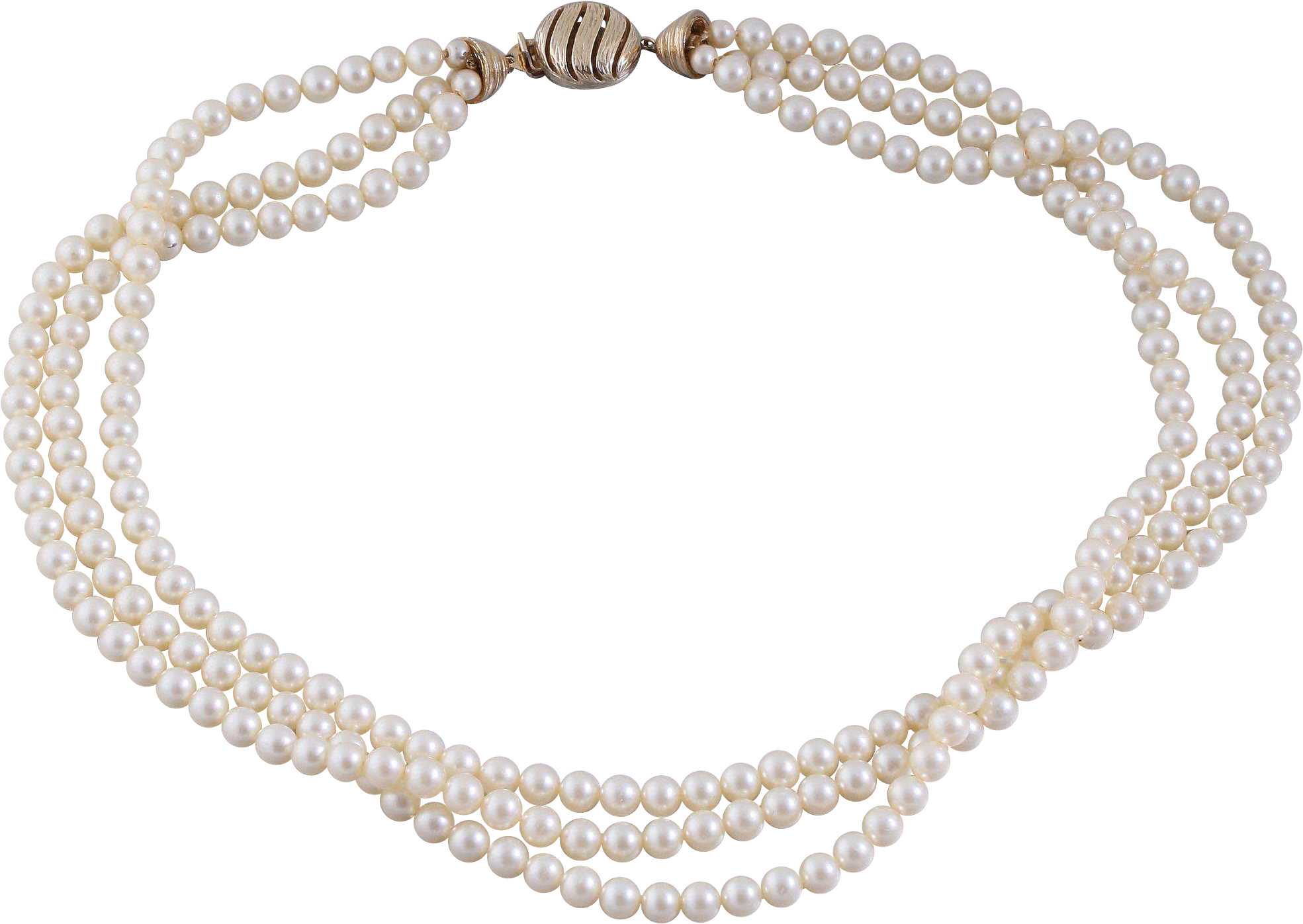 Ciner Torsade Style Three-strand Simulated Pearl Necklace - Baroda Pearls Clipart (1968x1968), Png Download
