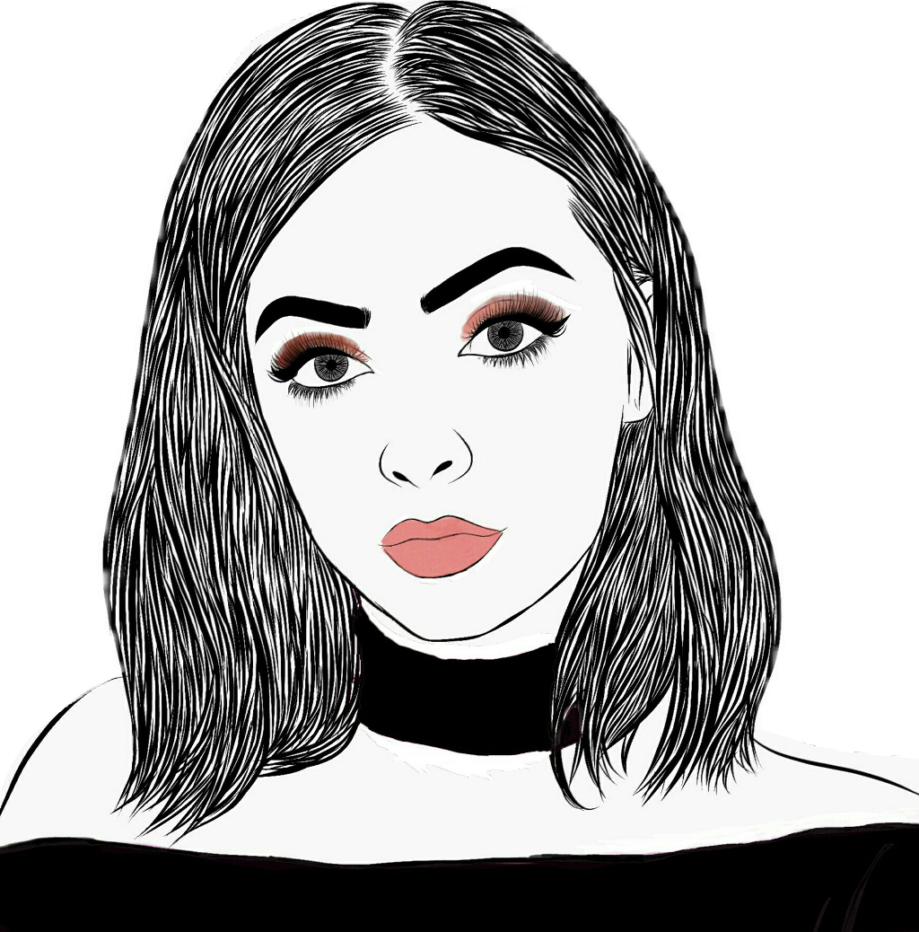 Kyliejenner Kylie Makeup Girl - Drawing Of A Girl With Makeup Clipart (1024x1038), Png Download