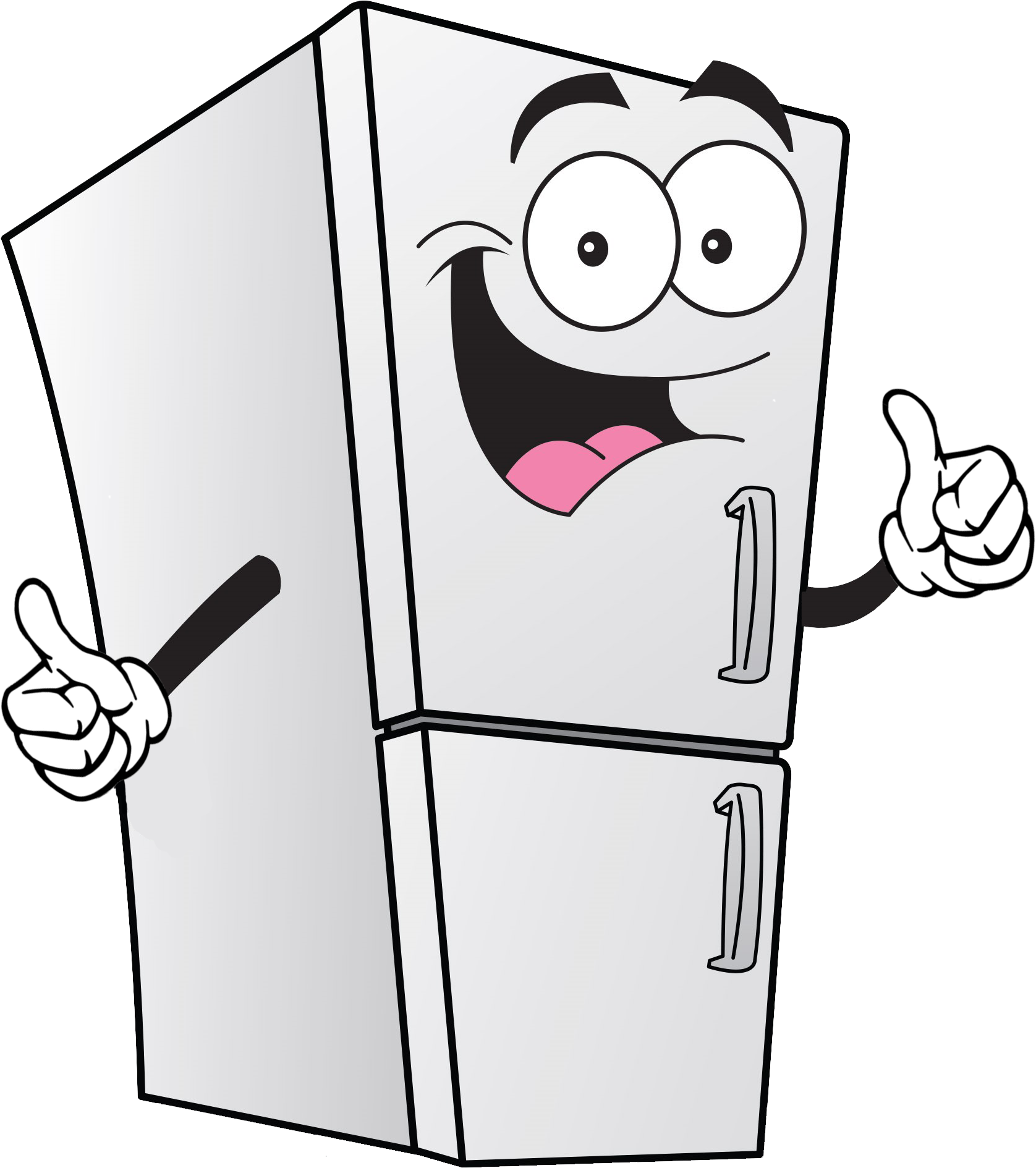 Microwave Clipart Black And White - Happy Fridge Clip Art - Png Download (1699x2065), Png Download